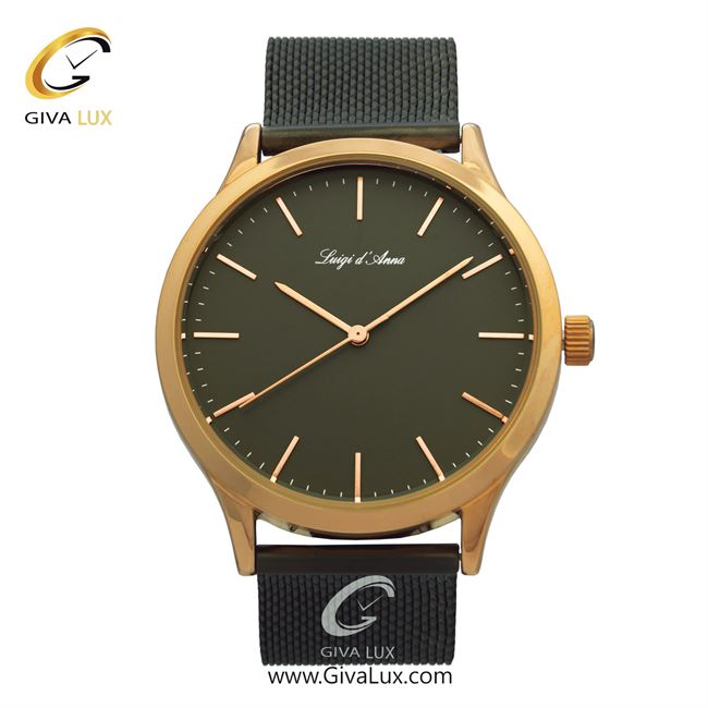 ساعت مچی اورجینال مردانه LdA رزگلد | تیتانیوم| دودی|تیتانیوم| کد رفرنس 2157